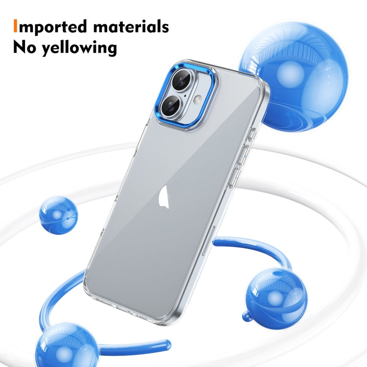 For iPhone 16 Ice Feel HD Transparent PC Full Coverage Phone Case(Blue) - iPhone 16 Cases by PMC Jewellery | Online Shopping South Africa | PMC Jewellery | Buy Now Pay Later Mobicred