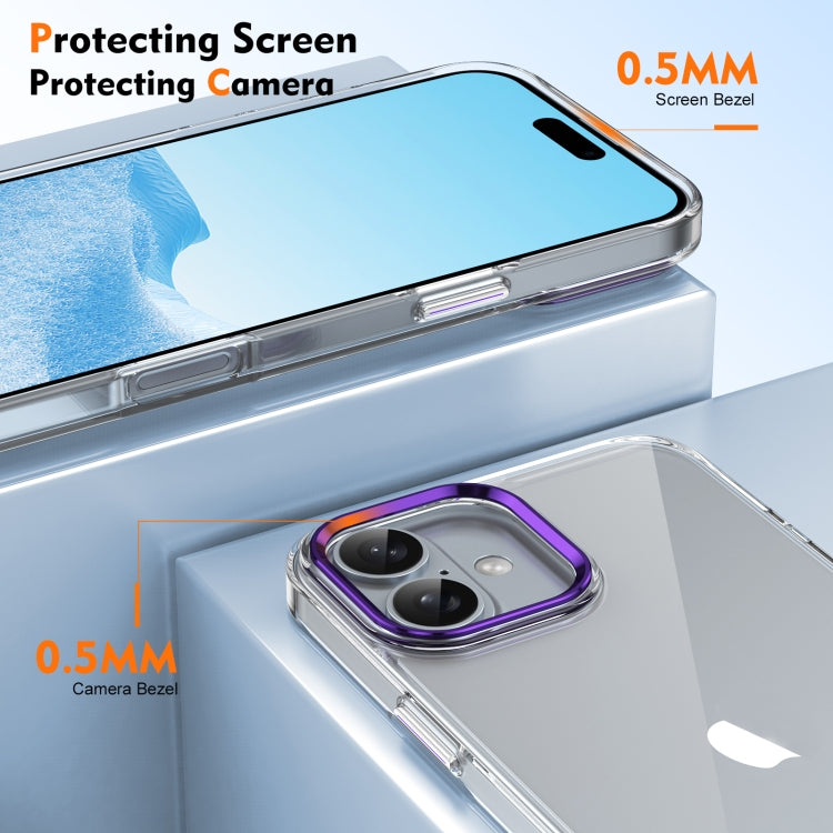 For iPhone 16 Plus Ice Feel HD Transparent PC Full Coverage Phone Case(Purple) - iPhone 16 Plus Cases by PMC Jewellery | Online Shopping South Africa | PMC Jewellery | Buy Now Pay Later Mobicred