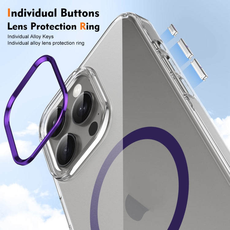 For iPhone 16 Pro Ice Feel HD Transparent MagSafe PC Full Coverage Phone Case(Purple) - iPhone 16 Pro Cases by PMC TechLife | Online Shopping South Africa | PMC TechLife | Buy Now Pay Later Mobicred