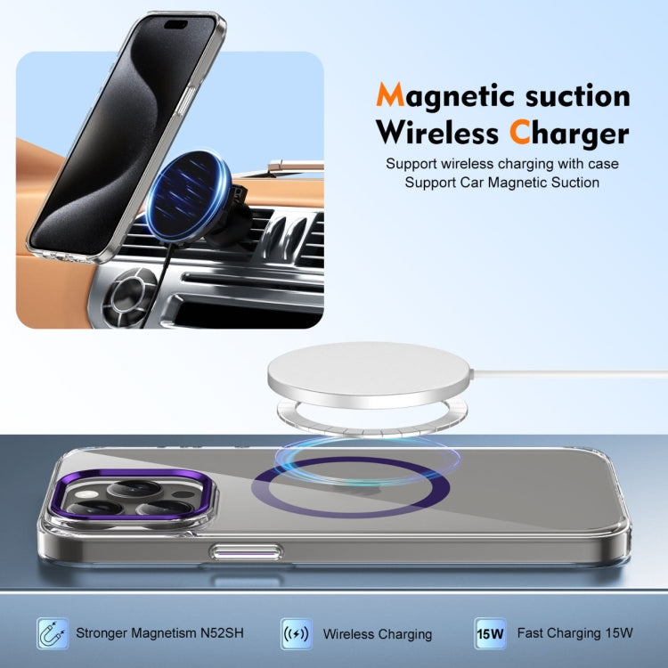 For iPhone 16 Pro Ice Feel HD Transparent MagSafe PC Full Coverage Phone Case(Purple) - iPhone 16 Pro Cases by PMC TechLife | Online Shopping South Africa | PMC TechLife | Buy Now Pay Later Mobicred