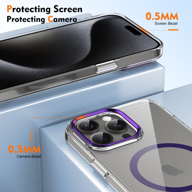 For iPhone 16 Pro Ice Feel HD Transparent MagSafe PC Full Coverage Phone Case(Purple) - iPhone 16 Pro Cases by PMC Jewellery | Online Shopping South Africa | PMC Jewellery | Buy Now Pay Later Mobicred