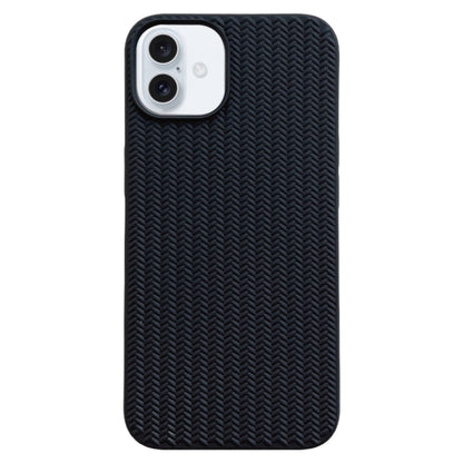 For iPhone 16 Weave Texture TPU Phone Case(Black) - iPhone 16 Cases by PMC Jewellery | Online Shopping South Africa | PMC Jewellery | Buy Now Pay Later Mobicred