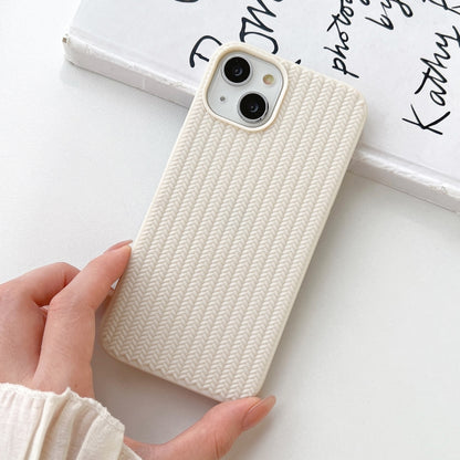 For iPhone 16 Pro Max Weave Texture TPU Phone Case(White) - iPhone 16 Pro Max Cases by PMC Jewellery | Online Shopping South Africa | PMC Jewellery | Buy Now Pay Later Mobicred