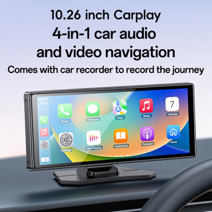 Yesido KM19 10.26 inch Center Console CarPlay Portable Car Video Navigation with Driving Recorder(Black) - Car MP3 & MP4 & MP5 by Yesido | Online Shopping South Africa | PMC Jewellery | Buy Now Pay Later Mobicred