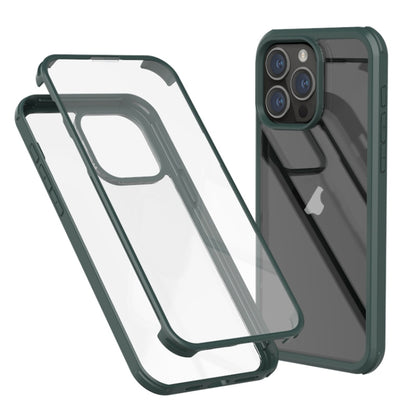 For iPhone 16 Pro Max Double-sided Plastic Glass Phone Protective Case(Dark Green) - iPhone 16 Pro Max Cases by PMC Jewellery | Online Shopping South Africa | PMC Jewellery | Buy Now Pay Later Mobicred