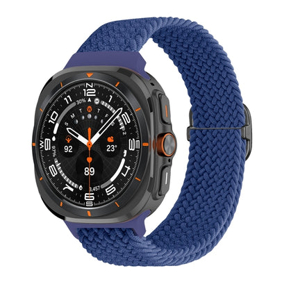 For Samsung Galaxy Watch Ultra 47mm Slide Buckle Nylon Braided Watch Band(Blue) - Watch Bands by PMC Jewellery | Online Shopping South Africa | PMC Jewellery | Buy Now Pay Later Mobicred