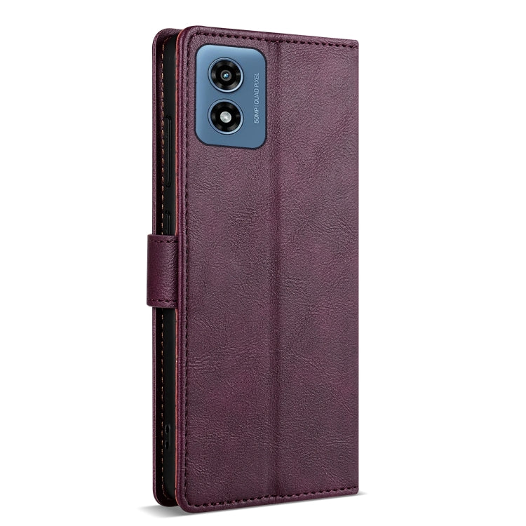 For Motorola Moto G Play 2024 N.BEKUS CSJ-P1 Solid Color Leather Phone Case(Wine Red) - Motorola Cases by N.BEKUS | Online Shopping South Africa | PMC Jewellery | Buy Now Pay Later Mobicred