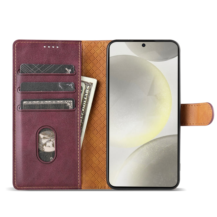 For Motorola Moto G Play 2024 N.BEKUS CSJ-P1 Solid Color Leather Phone Case(Wine Red) - Motorola Cases by N.BEKUS | Online Shopping South Africa | PMC Jewellery | Buy Now Pay Later Mobicred