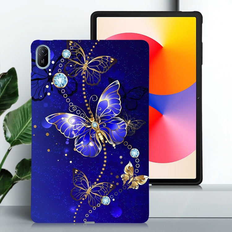 For Huawei MatePad SE 11 2024 Color Painting Pattern Smart Tablet TPU Case(Blue Butterfly) - Huawei by PMC Jewellery | Online Shopping South Africa | PMC Jewellery | Buy Now Pay Later Mobicred