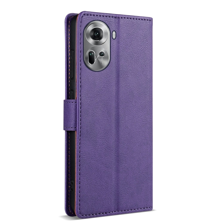 For OPPO Reno11 Pro 5G Global N.BEKUS CSJ-P1 Solid Color Leather Phone Case(Purple) - Reno11 Pro Cases by N.BEKUS | Online Shopping South Africa | PMC Jewellery | Buy Now Pay Later Mobicred