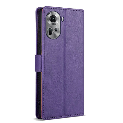 For OPPO Reno11 Pro 5G Global N.BEKUS CSJ-P1 Solid Color Leather Phone Case(Purple) - OPPO Cases by N.BEKUS | Online Shopping South Africa | PMC Jewellery | Buy Now Pay Later Mobicred