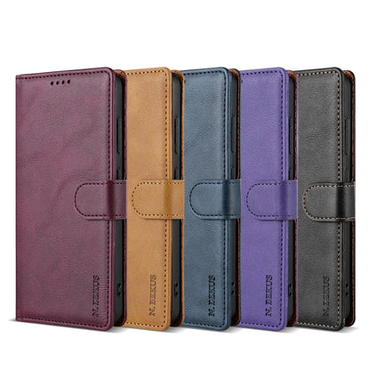 For OPPO Reno11 Pro 5G Global N.BEKUS CSJ-P1 Solid Color Leather Phone Case(Purple) - OPPO Cases by N.BEKUS | Online Shopping South Africa | PMC Jewellery | Buy Now Pay Later Mobicred