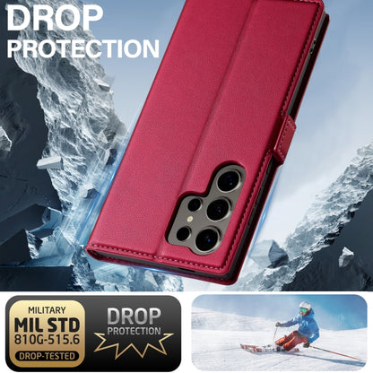 For Samsung Galaxy S24 Ultra 5G LC.IMEEKE L1 Series Frosted Fine Texture PU Phone Case(Red) - Galaxy S24 Ultra 5G Cases by LC.IMEEKE | Online Shopping South Africa | PMC Jewellery | Buy Now Pay Later Mobicred