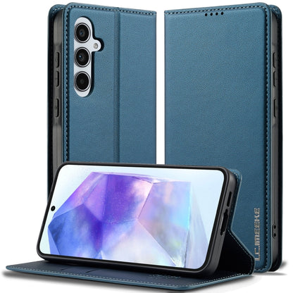 For Samsung Galaxy S24 FE 5G LC.IMEEKE L1 Series Frosted Fine Texture PU Phone Case(Blue) - Galaxy S24 FE 5G Cases by LC.IMEEKE | Online Shopping South Africa | PMC Jewellery | Buy Now Pay Later Mobicred