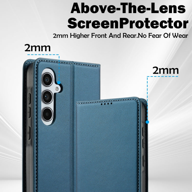 For Samsung Galaxy S24 FE 5G LC.IMEEKE L1 Series Frosted Fine Texture PU Phone Case(Blue) - Galaxy S24 FE 5G Cases by LC.IMEEKE | Online Shopping South Africa | PMC Jewellery | Buy Now Pay Later Mobicred