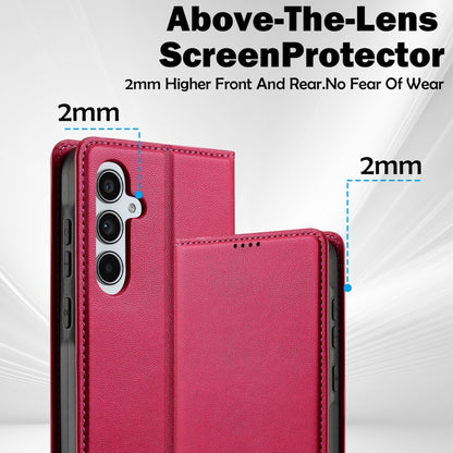 For Samsung Galaxy S24 FE 5G LC.IMEEKE L1 Series Frosted Fine Texture PU Phone Case(Red) - Galaxy S24 FE 5G Cases by LC.IMEEKE | Online Shopping South Africa | PMC Jewellery | Buy Now Pay Later Mobicred