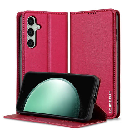 For Samsung Galaxy S24 5G LC.IMEEKE L1 Series Frosted Fine Texture PU Phone Case(Red) - Galaxy S24 5G Cases by LC.IMEEKE | Online Shopping South Africa | PMC Jewellery | Buy Now Pay Later Mobicred