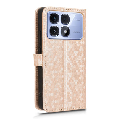 For Redmi K70 Ultra Honeycomb Dot Texture Leather Phone Case(Gold) - Xiaomi Cases by PMC Jewellery | Online Shopping South Africa | PMC Jewellery | Buy Now Pay Later Mobicred