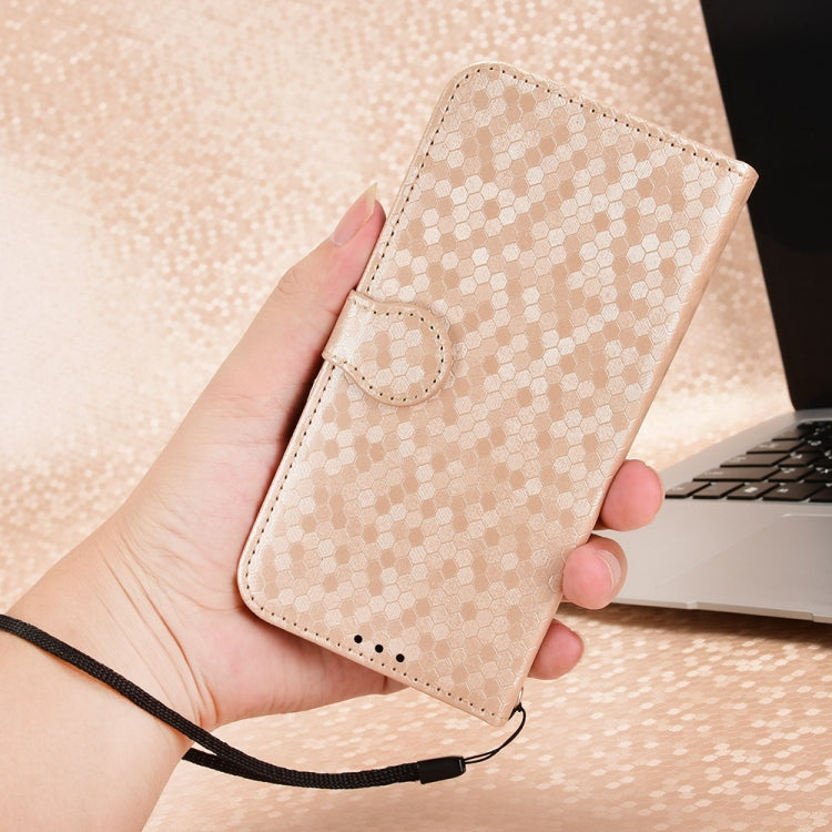 For Redmi K70 Ultra Honeycomb Dot Texture Leather Phone Case(Gold) - Xiaomi Cases by PMC Jewellery | Online Shopping South Africa | PMC Jewellery | Buy Now Pay Later Mobicred