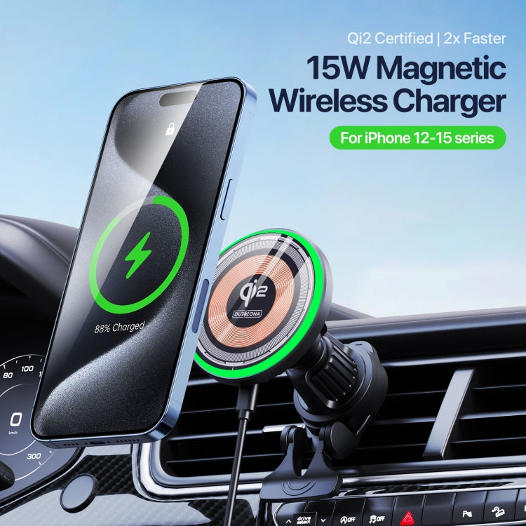 V5 15W Qi2 Air Outlet Car Transparent Magnetic Wireless Charging Holder(Black) - Wireless Charger Holders by PMC Jewellery | Online Shopping South Africa | PMC Jewellery | Buy Now Pay Later Mobicred