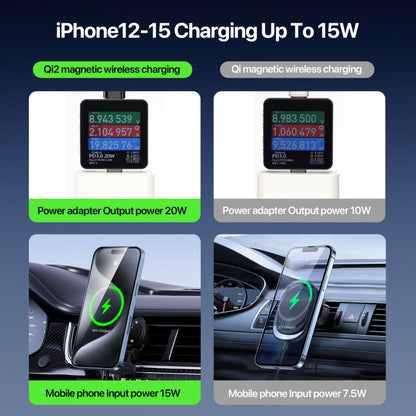 V5 15W Qi2 Air Outlet Car Transparent Magnetic Wireless Charging Holder(Black) - Wireless Charger Holders by PMC Jewellery | Online Shopping South Africa | PMC Jewellery | Buy Now Pay Later Mobicred