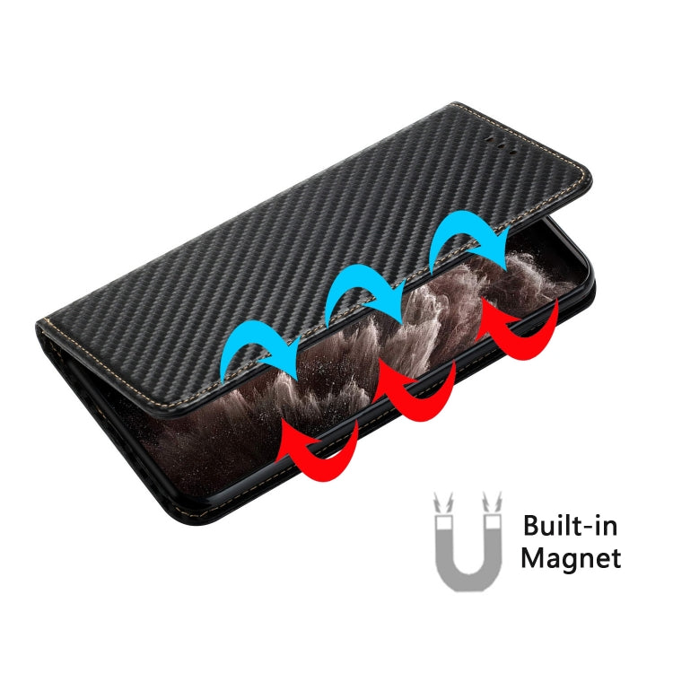 For iPhone 16 Pro Max Carbon Fiber Texture Magnetic Flip Leather Phone Case(Black) - iPhone 16 Pro Max Cases by PMC TechLife | Online Shopping South Africa | PMC TechLife | Buy Now Pay Later Mobicred