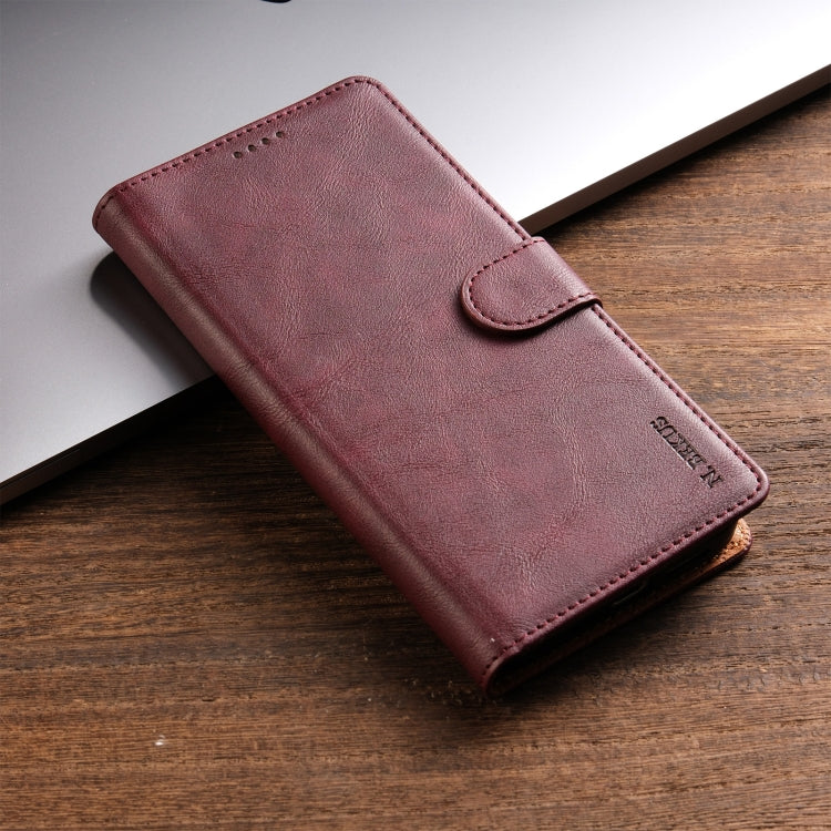 For Xiaomi 14 Ultra N.BEKUS CSJ-P1 Solid Color Leather Phone Case(Wine Red) - 14 Ultra Cases by N.BEKUS | Online Shopping South Africa | PMC Jewellery | Buy Now Pay Later Mobicred