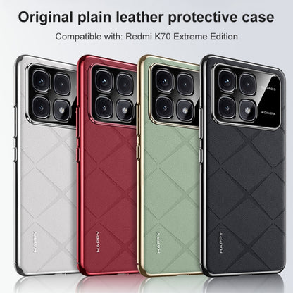 For Redmi K70 Ultra Plain Leather PC Phone Case(Black) - Xiaomi Cases by PMC Jewellery | Online Shopping South Africa | PMC Jewellery | Buy Now Pay Later Mobicred