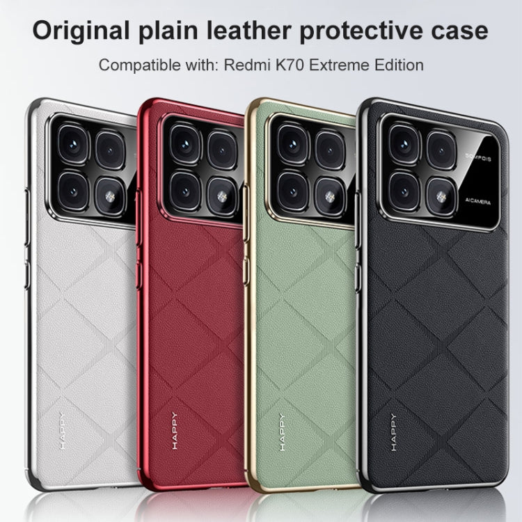 For Redmi K70 Ultra Plain Leather PC Phone Case(Wine Red) - Xiaomi Cases by PMC Jewellery | Online Shopping South Africa | PMC Jewellery | Buy Now Pay Later Mobicred