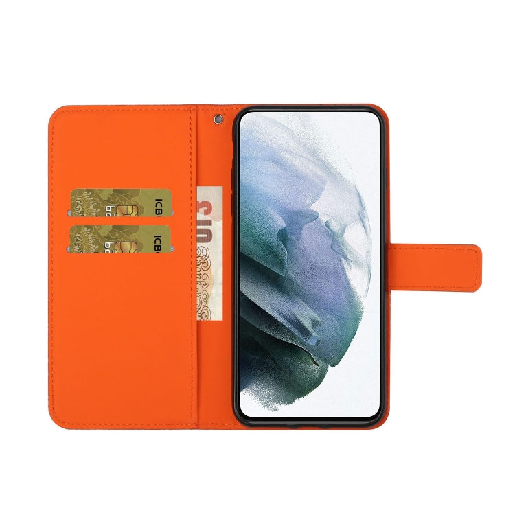 For Samsung Galaxy S25 5G Ethnic Style Embossed Pattern Leather Phone Case(Orange) - Galaxy S25 5G Cases by PMC Jewellery | Online Shopping South Africa | PMC Jewellery | Buy Now Pay Later Mobicred