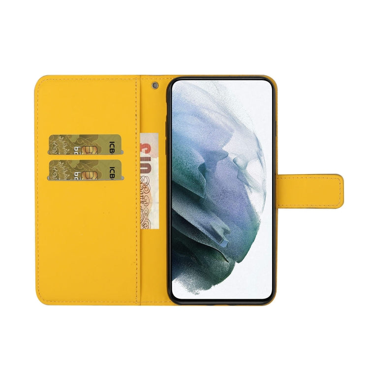 For Samsung Galaxy S25+ 5G Ethnic Style Embossed Pattern Leather Phone Case(Yellow) - Galaxy S25+ 5G Cases by PMC Jewellery | Online Shopping South Africa | PMC Jewellery | Buy Now Pay Later Mobicred
