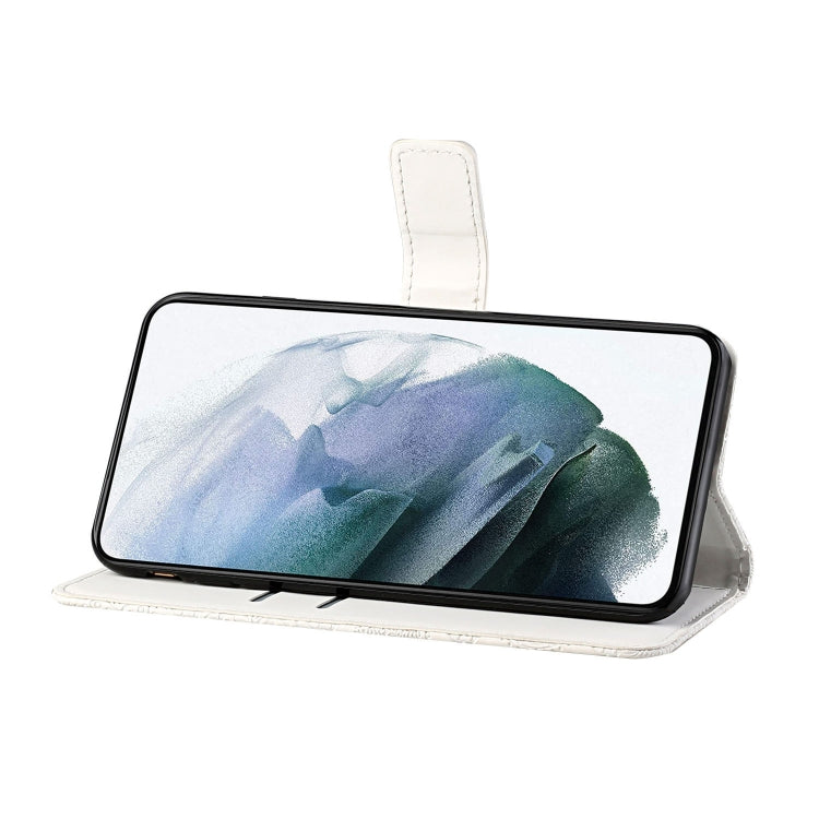 For Samsung Galaxy S25+ 5G Ethnic Style Embossed Pattern Leather Phone Case(White) - Galaxy S25+ 5G Cases by PMC Jewellery | Online Shopping South Africa | PMC Jewellery | Buy Now Pay Later Mobicred