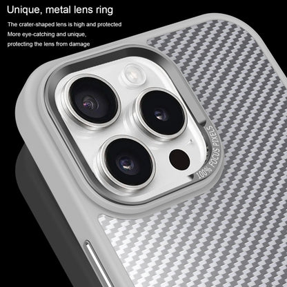 For iPhone 16 Pro Max Carbon Fiber Texture MagSafe Magnetic Shockproof Phone Case(Grey) - iPhone 16 Pro Max Cases by PMC Jewellery | Online Shopping South Africa | PMC Jewellery | Buy Now Pay Later Mobicred