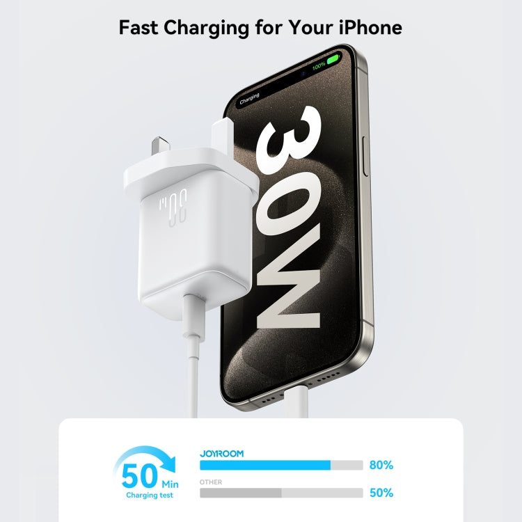 JOYROOM JR-TCF24 30W USB-C / Type-C Fast Charger, Specification:UK Plug(White) - USB Charger by JOYROOM | Online Shopping South Africa | PMC TechLife | Buy Now Pay Later Mobicred