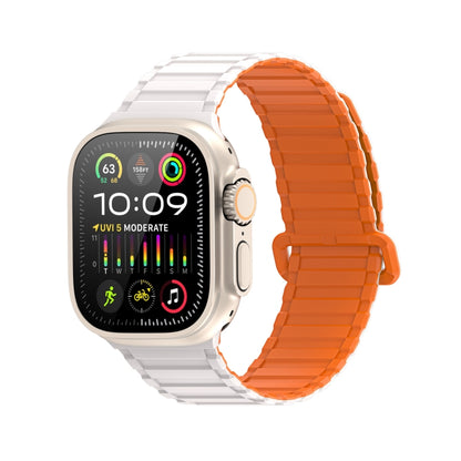 For Apple Watch Ultra 2 49mm DUX DUCIS KJ Series Magnetic Buckle Silicone Watch Band(Starlight Orange) - Watch Bands by DUX DUCIS | Online Shopping South Africa | PMC Jewellery | Buy Now Pay Later Mobicred