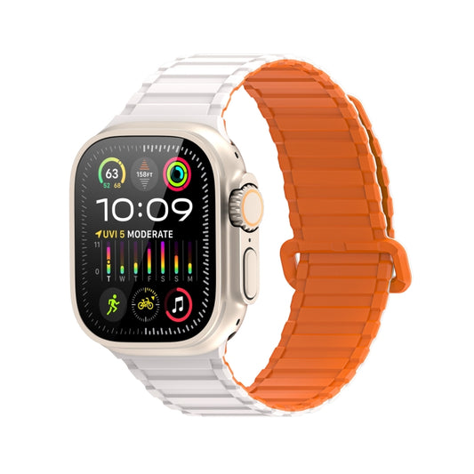 For Apple Watch Ultra 49mm DUX DUCIS KJ Series Magnetic Buckle Silicone Watch Band(Starlight Orange) - Watch Bands by DUX DUCIS | Online Shopping South Africa | PMC Jewellery | Buy Now Pay Later Mobicred