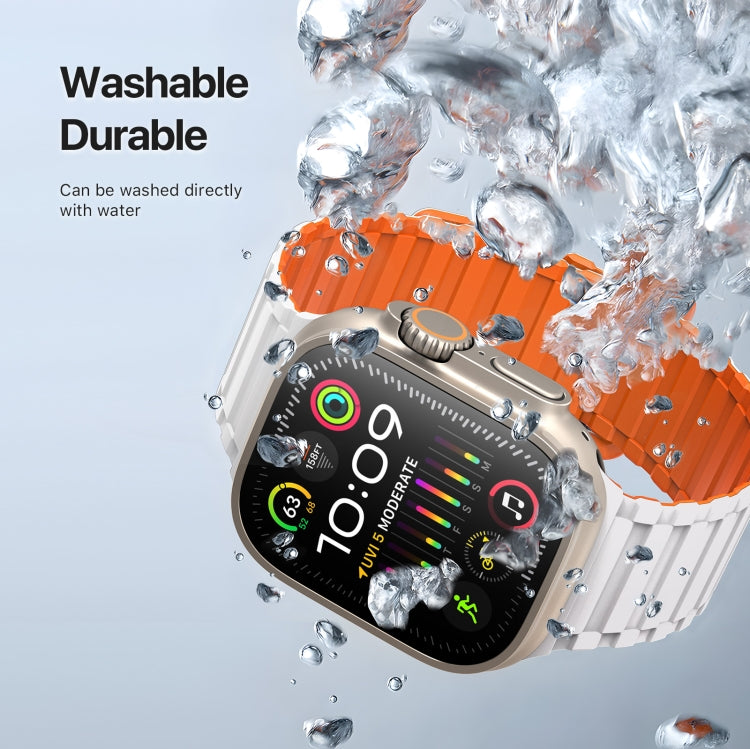 For Apple Watch Series 4 44mm DUX DUCIS KJ Series Magnetic Buckle Silicone Watch Band(Starlight Orange) - Watch Bands by DUX DUCIS | Online Shopping South Africa | PMC Jewellery | Buy Now Pay Later Mobicred