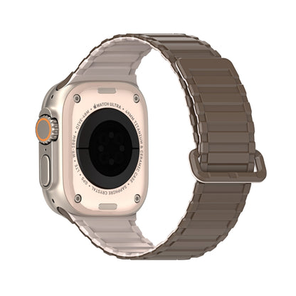 For Apple Watch Series 2 42mm DUX DUCIS KJ Series Magnetic Buckle Silicone Watch Band(Brown Grey) - Watch Bands by DUX DUCIS | Online Shopping South Africa | PMC Jewellery | Buy Now Pay Later Mobicred