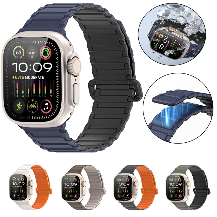 For Apple Watch Series 8 45mm DUX DUCIS KJ Series Magnetic Buckle Silicone Watch Band(Starlight Orange) - Watch Bands by DUX DUCIS | Online Shopping South Africa | PMC Jewellery | Buy Now Pay Later Mobicred