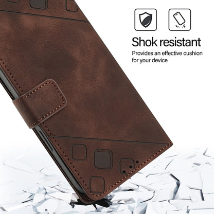 For Redmi K70 Ultra 5G Global Skin-feel Embossed Leather Phone Case(Brown) - Xiaomi Cases by PMC Jewellery | Online Shopping South Africa | PMC Jewellery | Buy Now Pay Later Mobicred