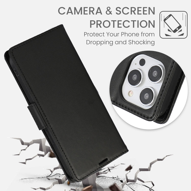 For iPhone 16 Pro Max Side Buckle RFID Anti-theft Leather Phone Case(Black) - iPhone 16 Pro Max Cases by PMC TechLife | Online Shopping South Africa | PMC TechLife | Buy Now Pay Later Mobicred