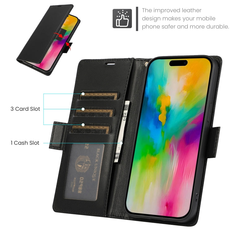 For iPhone 16 Pro Max Side Buckle RFID Anti-theft Leather Phone Case(Black) - iPhone 16 Pro Max Cases by PMC TechLife | Online Shopping South Africa | PMC TechLife | Buy Now Pay Later Mobicred