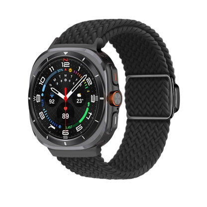 For Samsung Galaxy Watch Ultra 47mm Nylon Loop Magnetic Buckle Watch Band(Black) - Watch Bands by PMC Jewellery | Online Shopping South Africa | PMC Jewellery | Buy Now Pay Later Mobicred