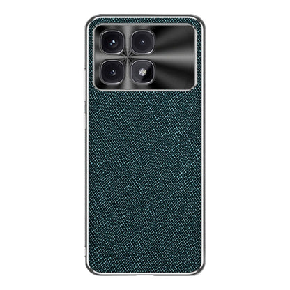 For Redmi K70 Ultra Silver Edge Cross Texture PU Leather Phone Case(Dark Green) - Xiaomi Cases by PMC Jewellery | Online Shopping South Africa | PMC Jewellery | Buy Now Pay Later Mobicred