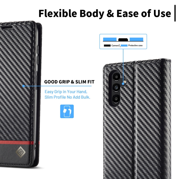 For Samsung Galaxy S24 FE 5G LC.IMEEKE Carbon Fiber Leather Phone Case(Horizontal Black) - Galaxy S24 FE 5G Cases by LC.IMEEKE | Online Shopping South Africa | PMC Jewellery | Buy Now Pay Later Mobicred