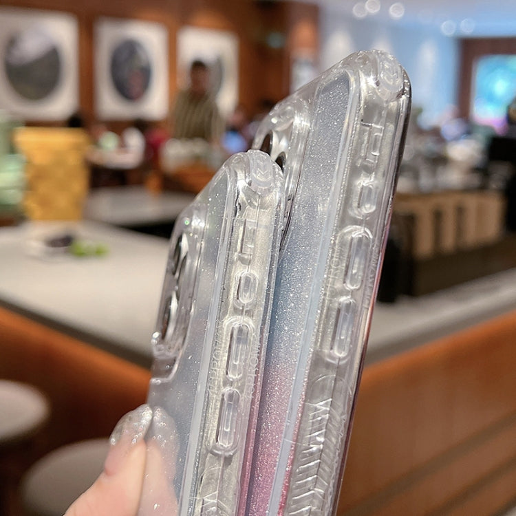 For iPhone 16 Plus TPU + PC + Glitter Paper Full Coverage Phone Case(Blue) - iPhone 16 Plus Cases by PMC TechLife | Online Shopping South Africa | PMC TechLife | Buy Now Pay Later Mobicred