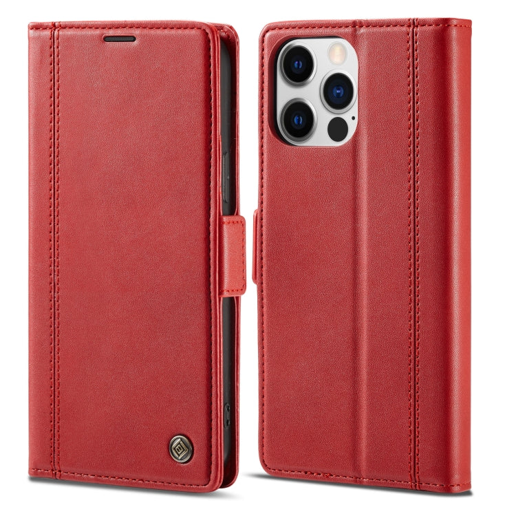 For iPhone 16 Pro LC.IMEEKE Skin-friendly Card Slots Leather Phone Case(Red) - iPhone 16 Pro Cases by LC.IMEEKE | Online Shopping South Africa | PMC Jewellery | Buy Now Pay Later Mobicred