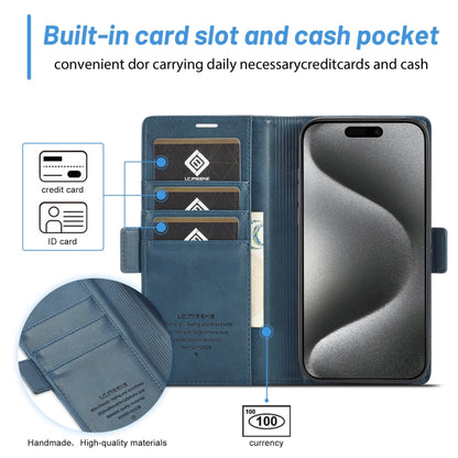 For iPhone 16 Pro LC.IMEEKE Skin-friendly Card Slots Leather Phone Case(Blue) - iPhone 16 Pro Cases by LC.IMEEKE | Online Shopping South Africa | PMC Jewellery | Buy Now Pay Later Mobicred