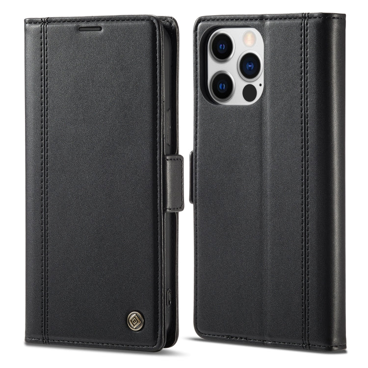 For iPhone 16 Pro Max LC.IMEEKE Skin-friendly Card Slots Leather Phone Case(Black) - iPhone 16 Pro Max Cases by LC.IMEEKE | Online Shopping South Africa | PMC Jewellery | Buy Now Pay Later Mobicred