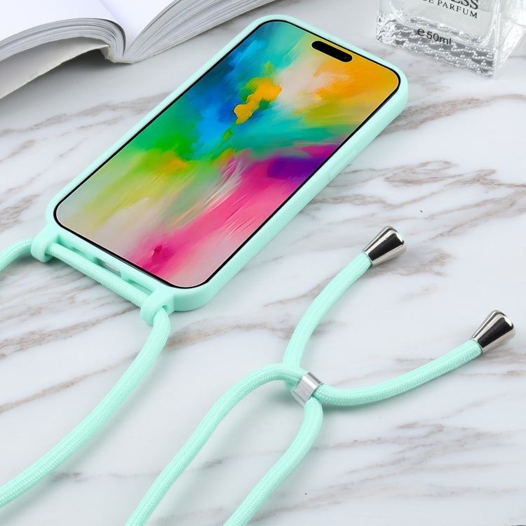 For iPhone 16 Pro Max Candy Colors TPU Protective Phone Case with Lanyard(Mint Green) - free shipping - PMC TechLife - Order now!